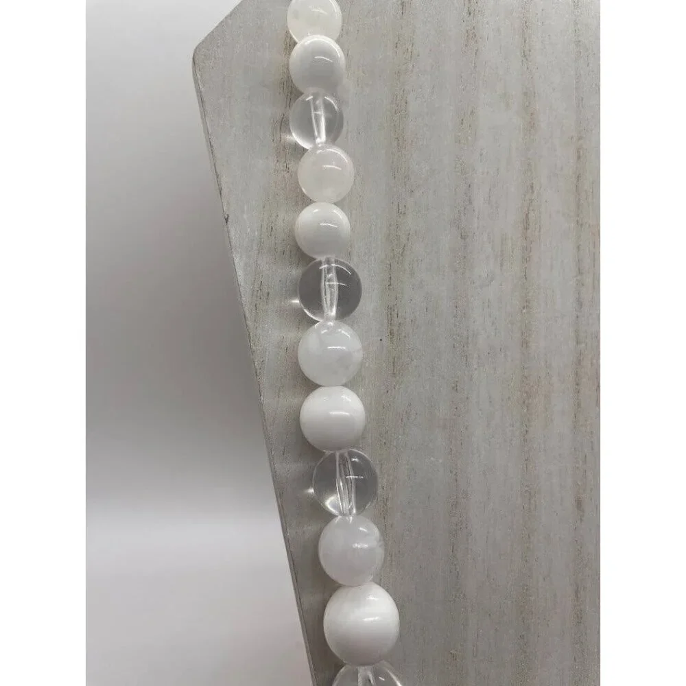 Vintage Plastic Graduated Beads Opaque White Clear 29